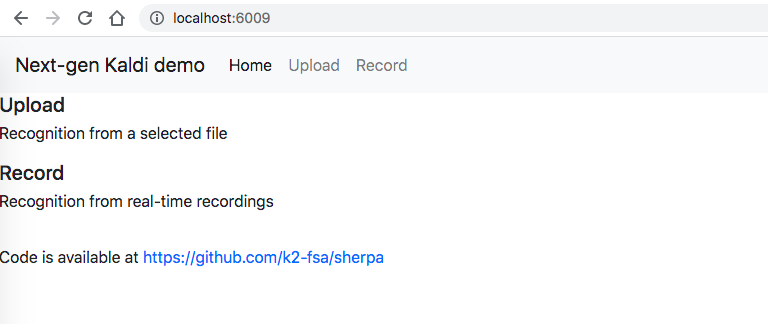 Screenshot if you visit http://localhost:6009